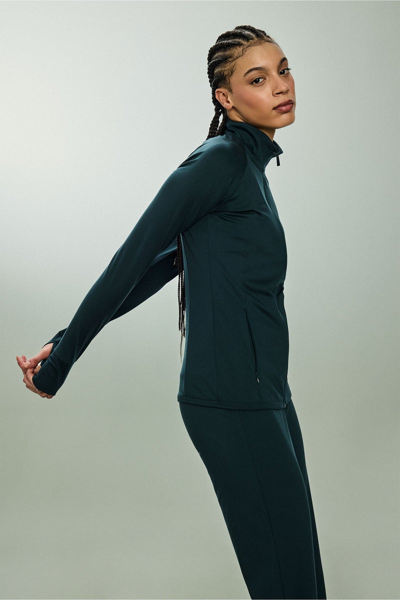 DeFacto Green Woman Fitted Ultra Soft Zip-Up Cardigan Casual - Image 3